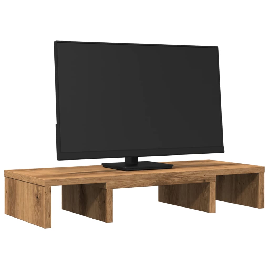 vidaXL Skärmställ justerbart 60x24x10,5 cm konstruerat trä ek