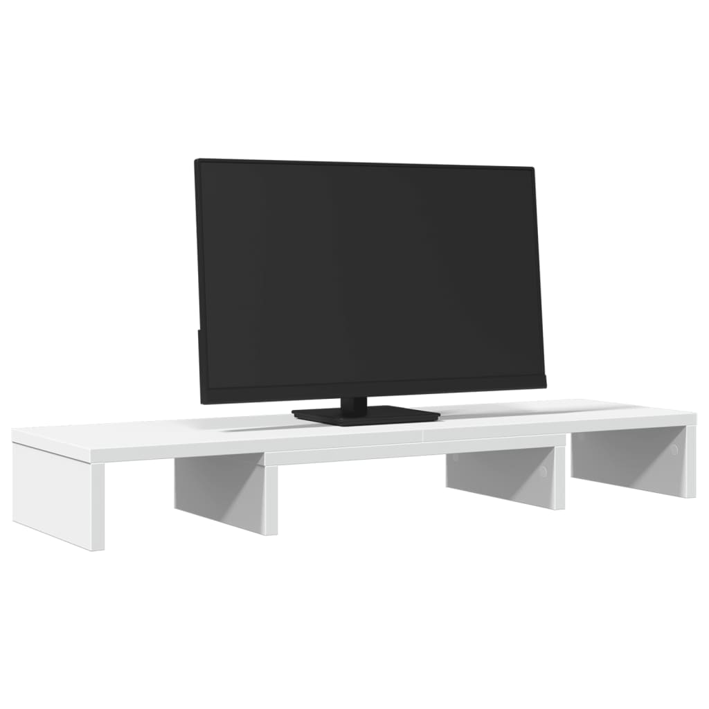 vidaXL Skärmställ justerbart 80x24x10,5 cm konstruerat trä vit