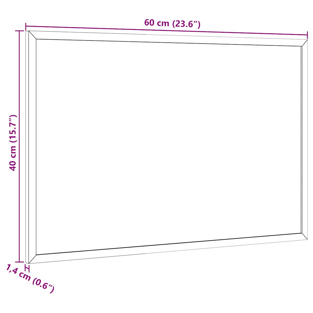 vidaXL Griffeltavla med massiv fururam svart 60x40 cm