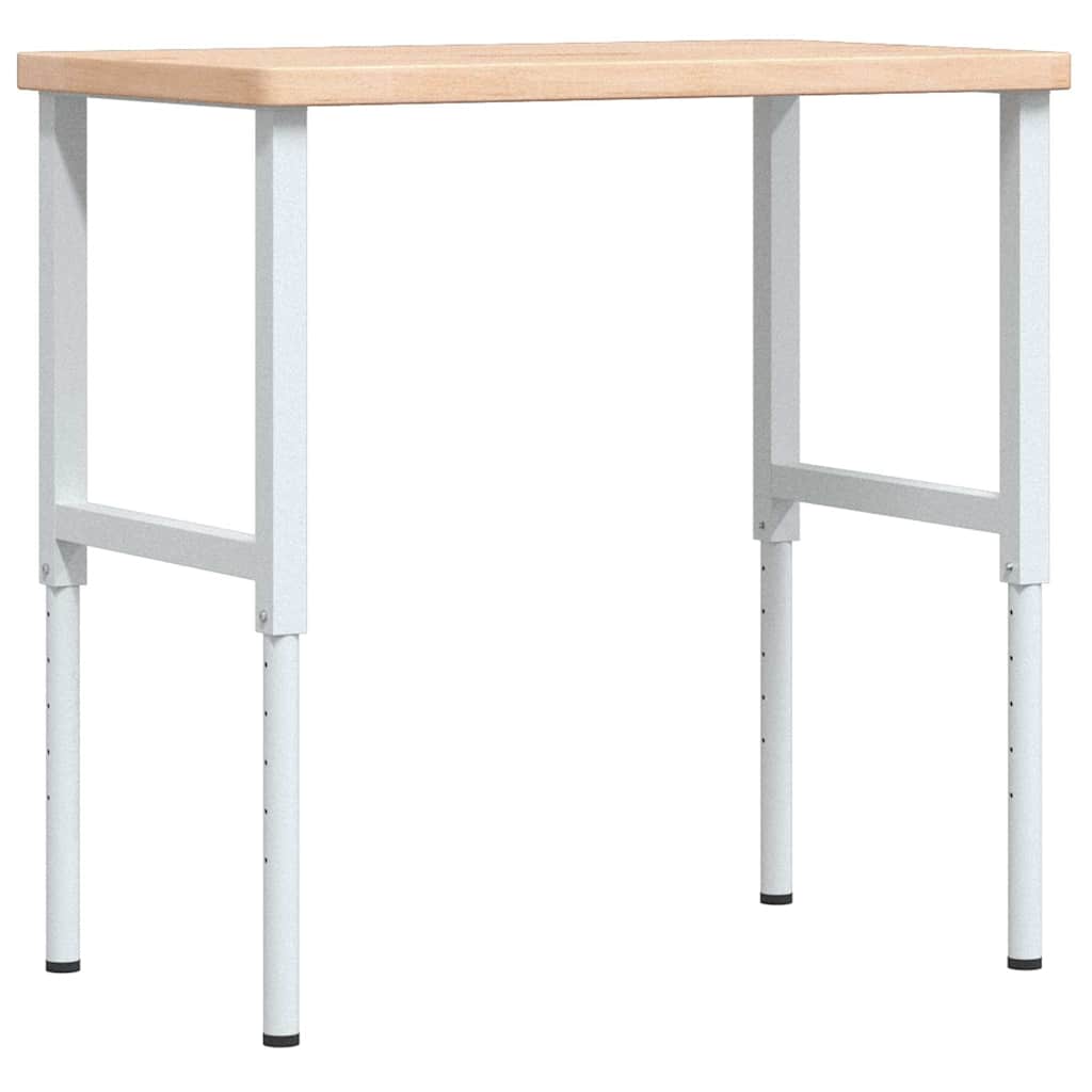 vidaXL Arbetsbänk 100x60x(73-99,5) cm massiv ek rektangulär
