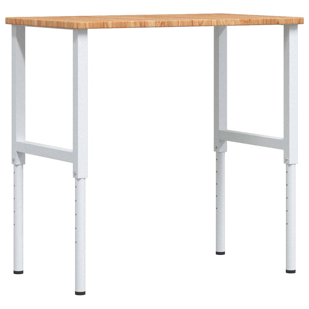 vidaXL Arbetsbänk ljusbrun 100x60x(71,5-98) cm massiv ek rektangulär