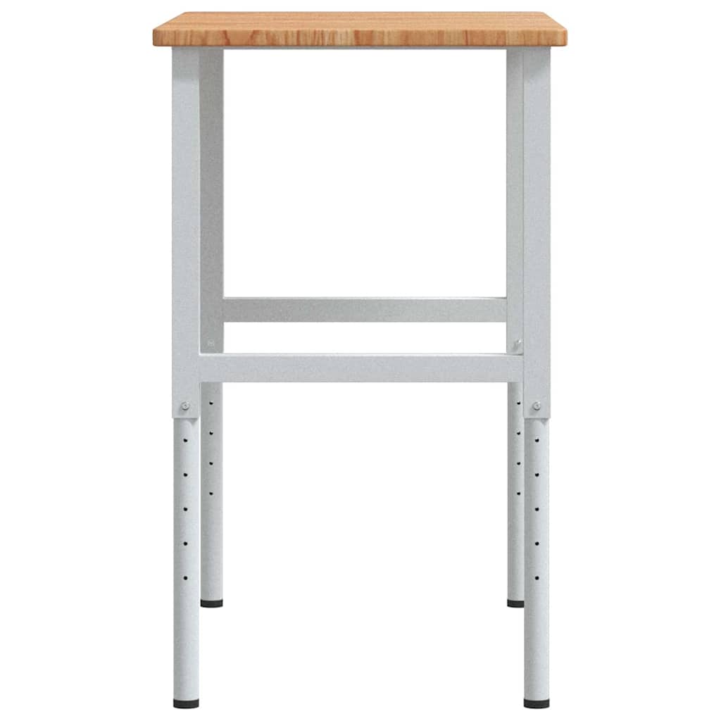 vidaXL Arbetsbänk ljusbrun 100x60x(71,5-98) cm massiv ek rektangulär