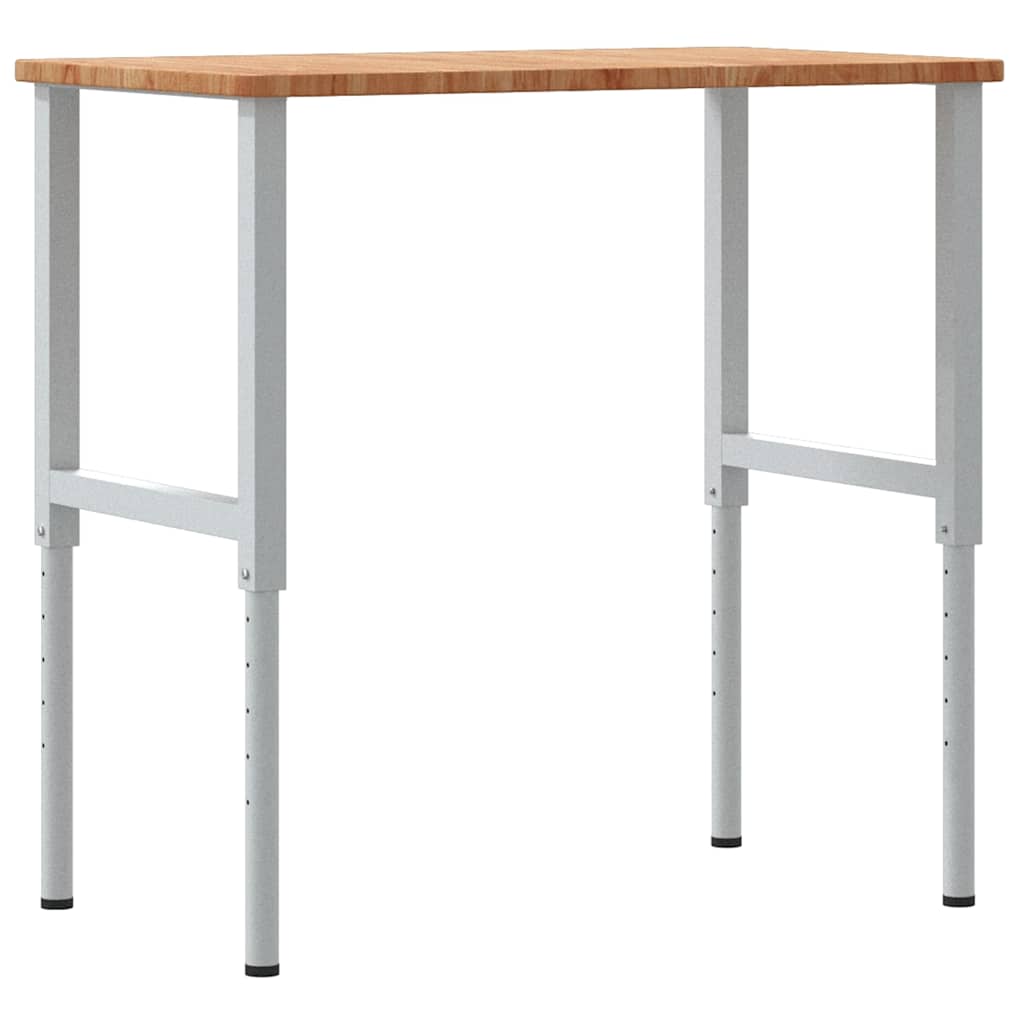 vidaXL Arbetsbänk ljusbrun 100x60x(71,5-98) cm massiv ek rektangulär