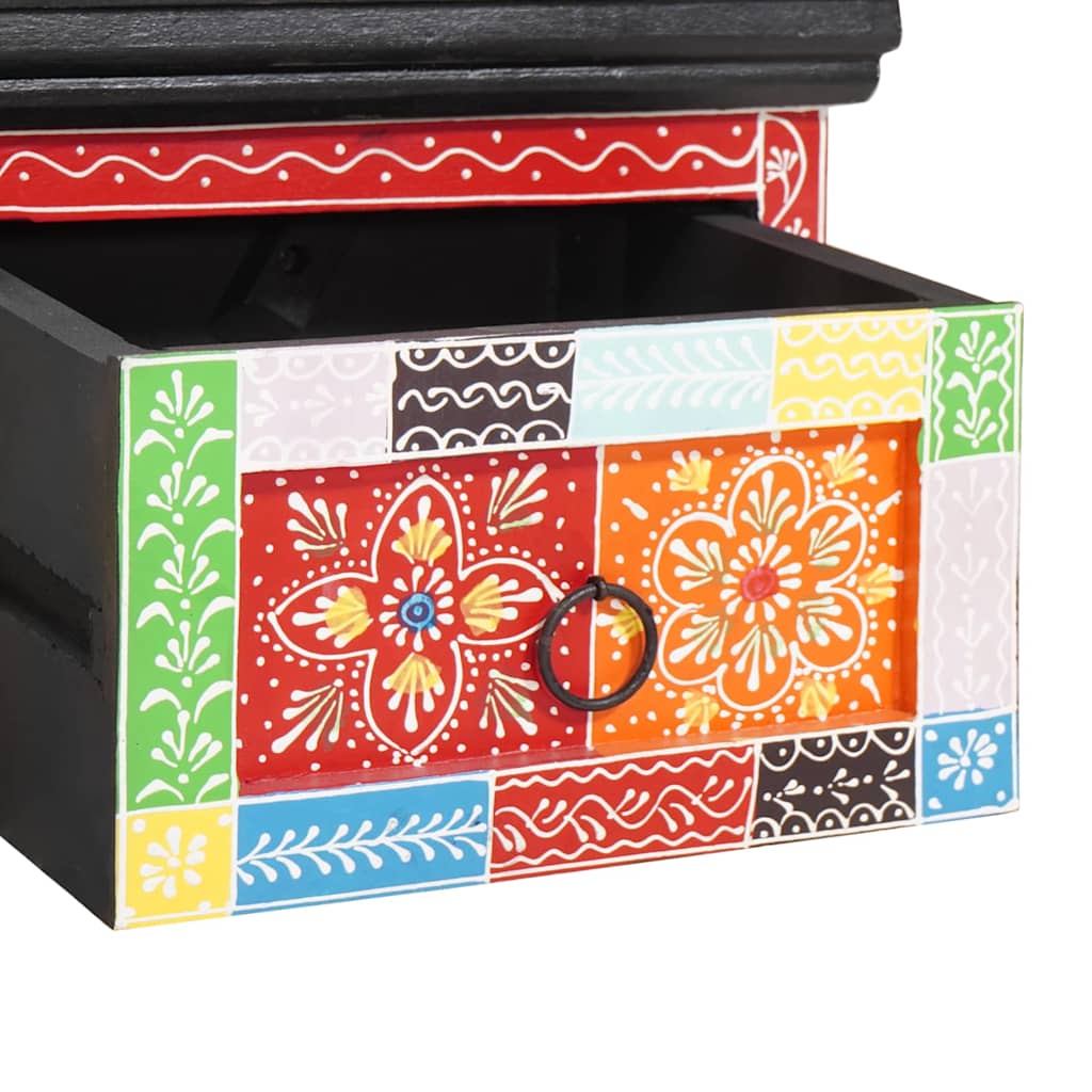 vidaXL TV-skåp Flerfärgsdesign 60 x 30 x 24 cm Massivt Mangoträ