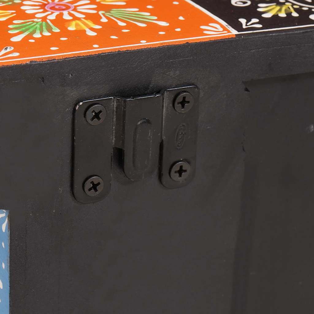 vidaXL TV-skåp Flerfärgsdesign 60 x 30 x 24 cm Massivt Mangoträ