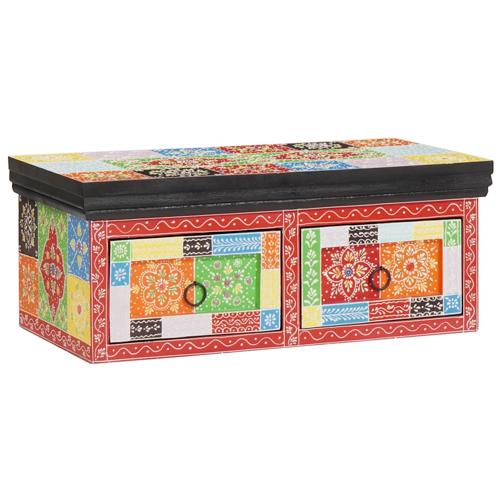 vidaXL TV-skåp Flerfärgsdesign 60 x 30 x 24 cm Massivt Mangoträ