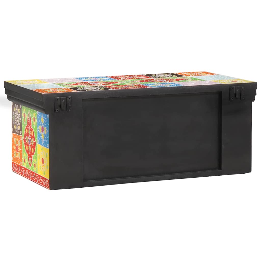 vidaXL TV-skåp Flerfärgsdesign 60 x 30 x 24 cm Massivt Mangoträ
