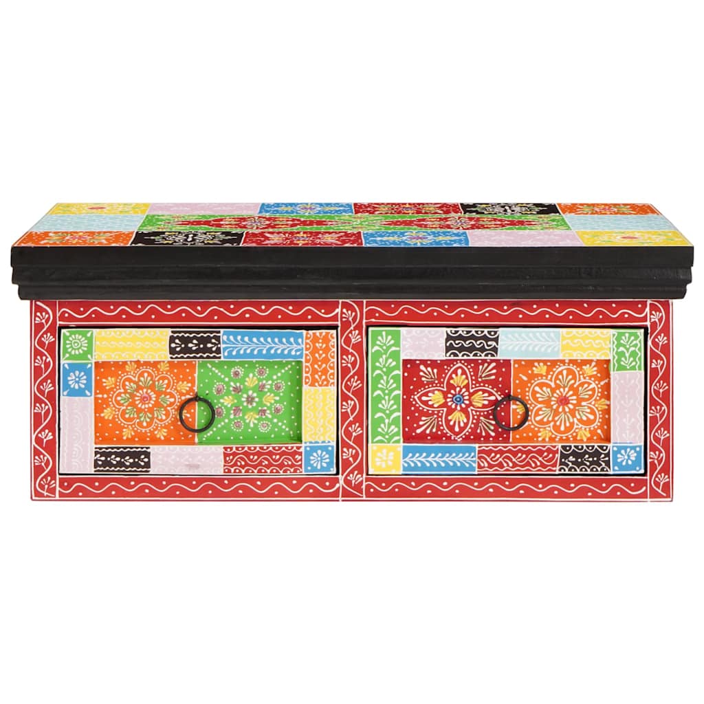 vidaXL TV-skåp Flerfärgsdesign 60 x 30 x 24 cm Massivt Mangoträ