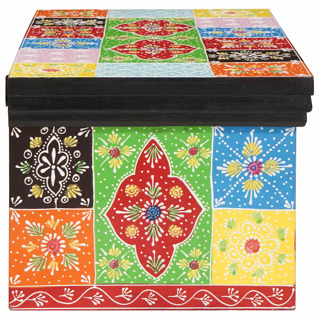 vidaXL TV-skåp Flerfärgsdesign 60 x 30 x 24 cm Massivt Mangoträ