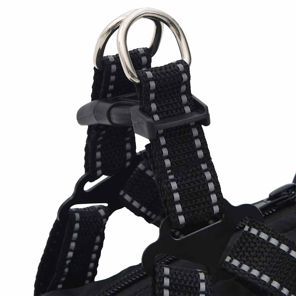 vidaXL Hundtäcke med sele vattentät reflex svart L32