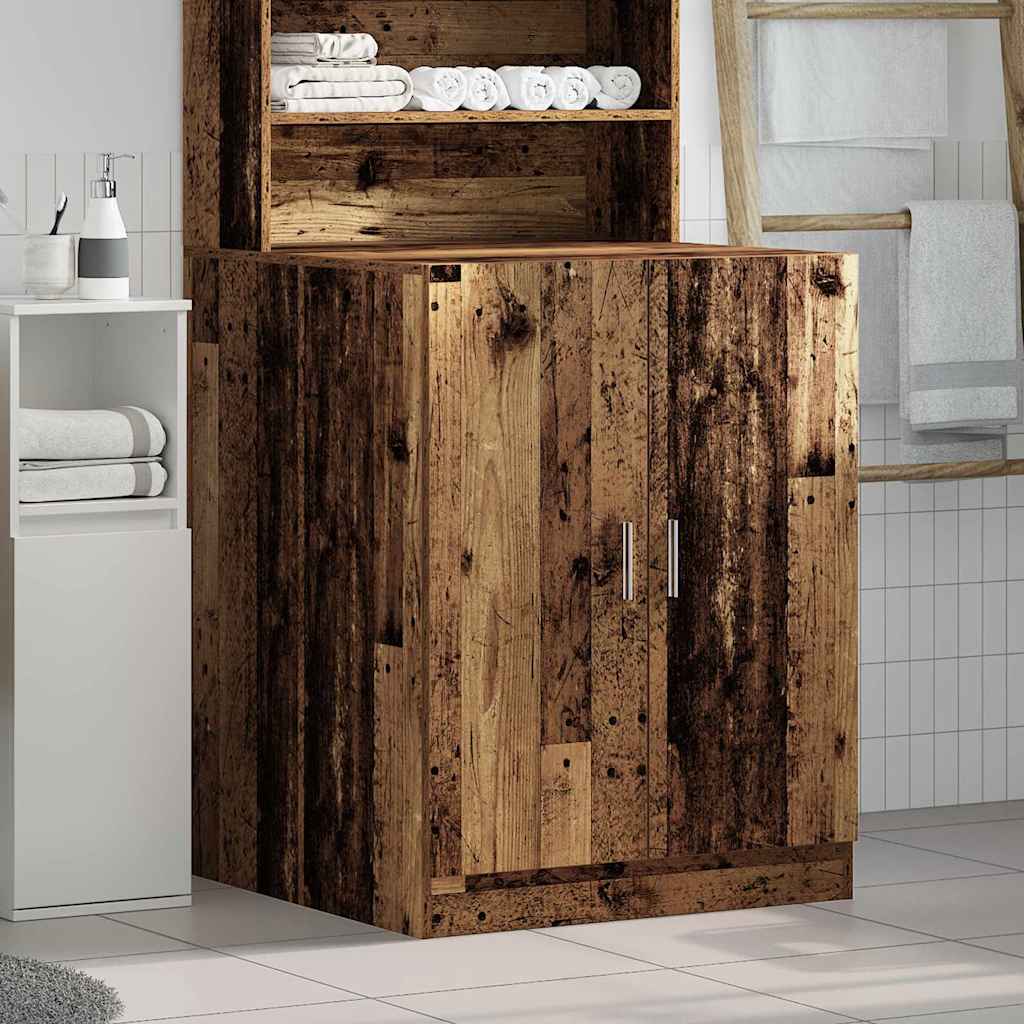 vidaXL Tvättmaskinsskåp åldrat trä 70,5x71,5x91,5 cm