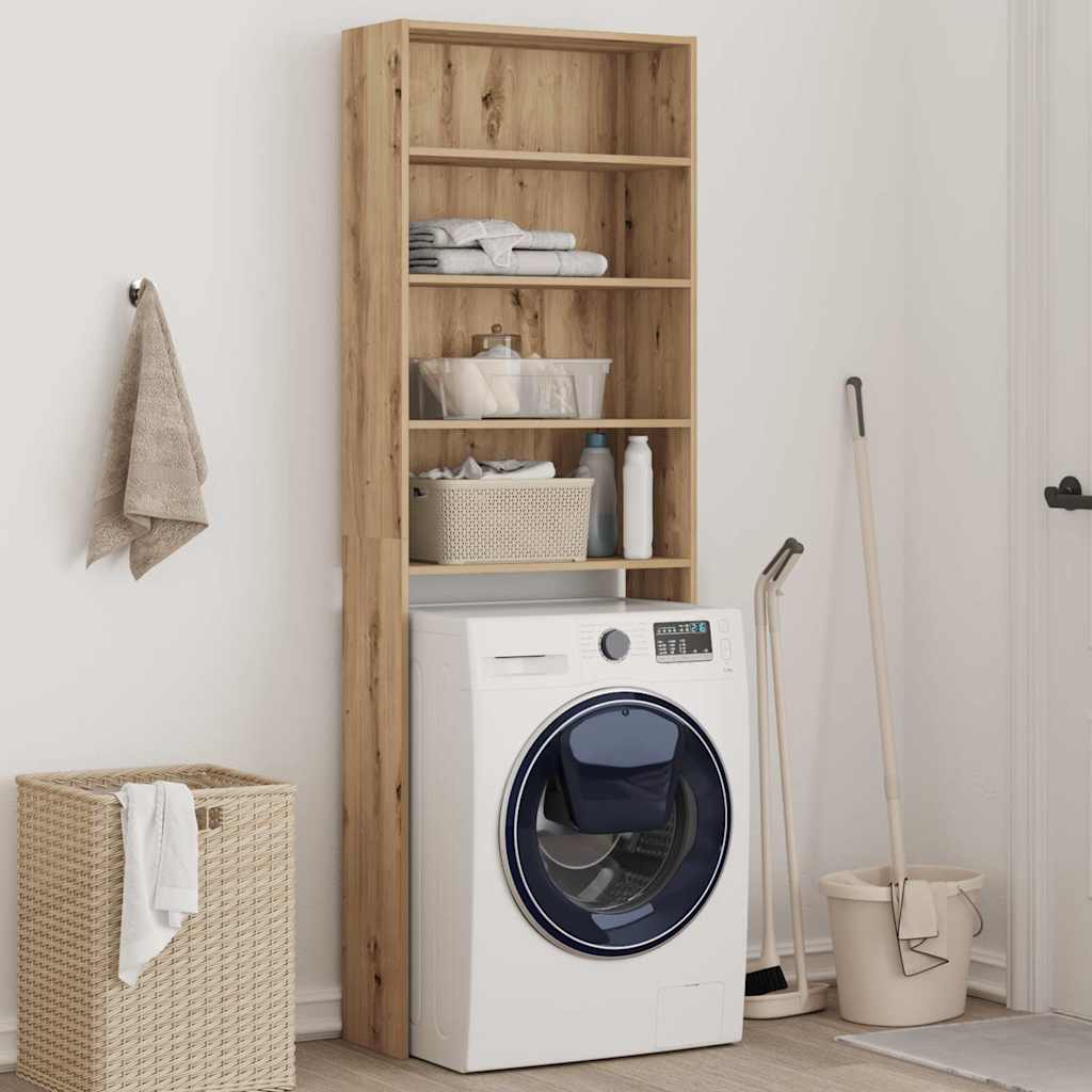 vidaXL Tvättmaskinsskåp artisan ek 64x24x190 cm