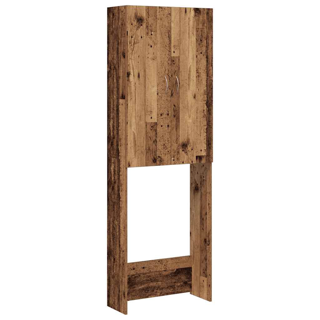 vidaXL Tvättmaskinsskåp åldrat trä 64x25,5x190 cm