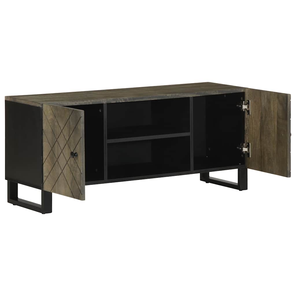 vidaXL Tv-bänk svart 105x33x46 cm massivt mangoträ