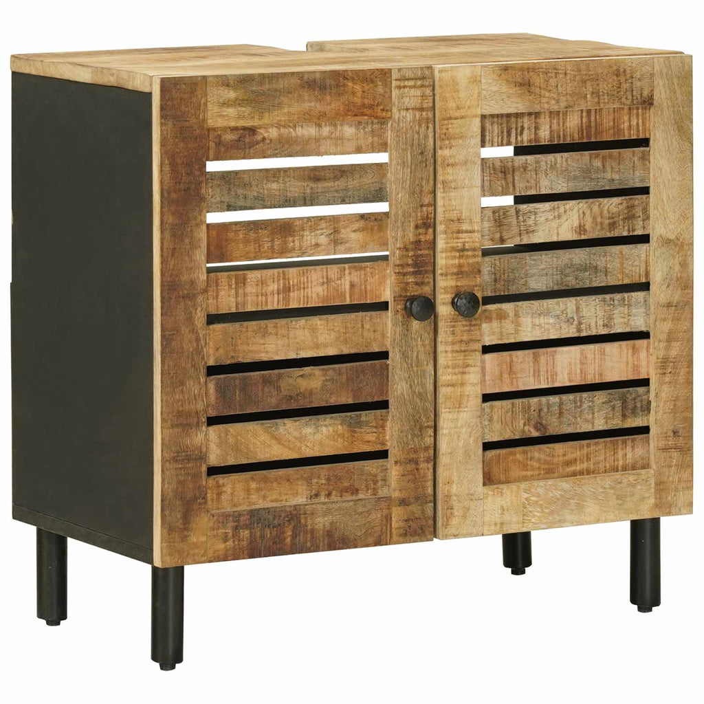 vidaXL Diskbänksskåp Brun och svart 62 x 33 x 58 cm Massivt mangoträ