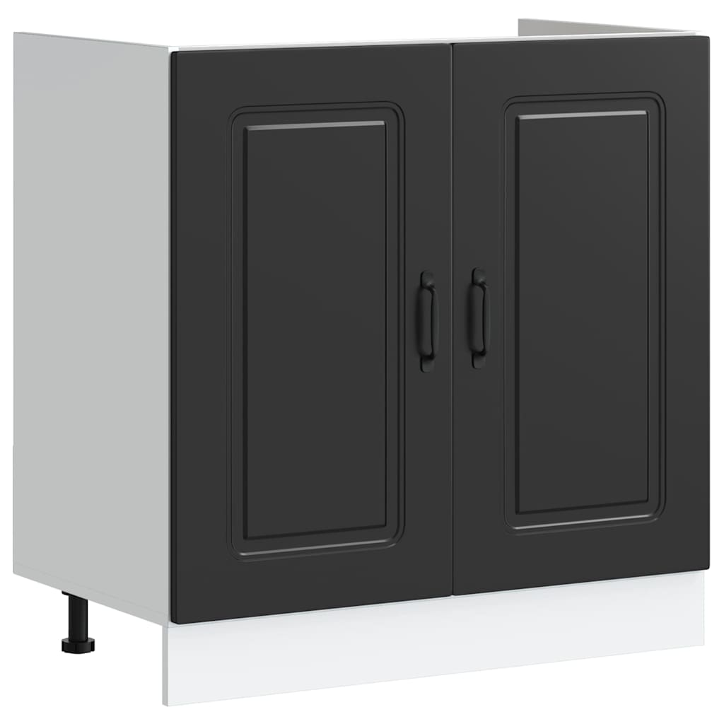 vidaXL Köksskåp Kalmar Svart 80 x 46 x 81,5 cm Konstruerat trä