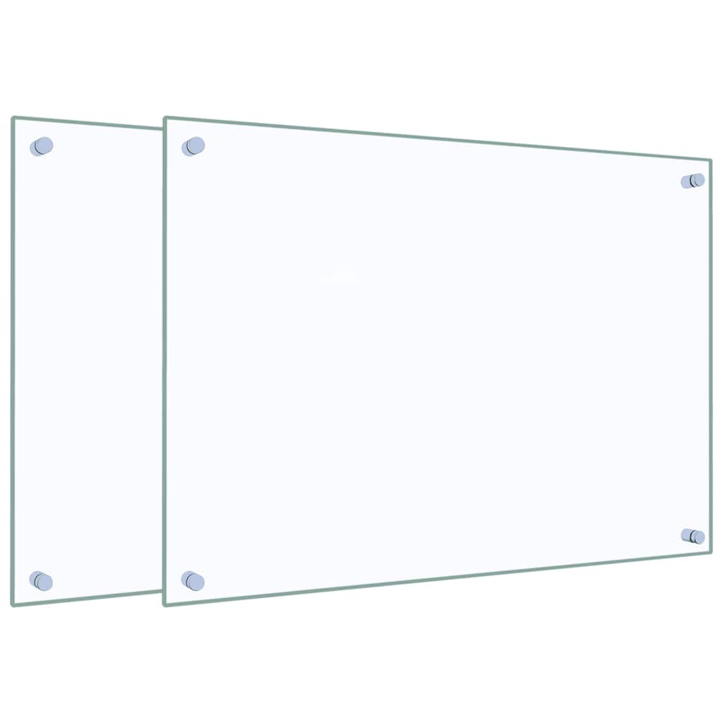 vidaXL Stänkskydd 2 st transparent 70x50 cm härdat glas