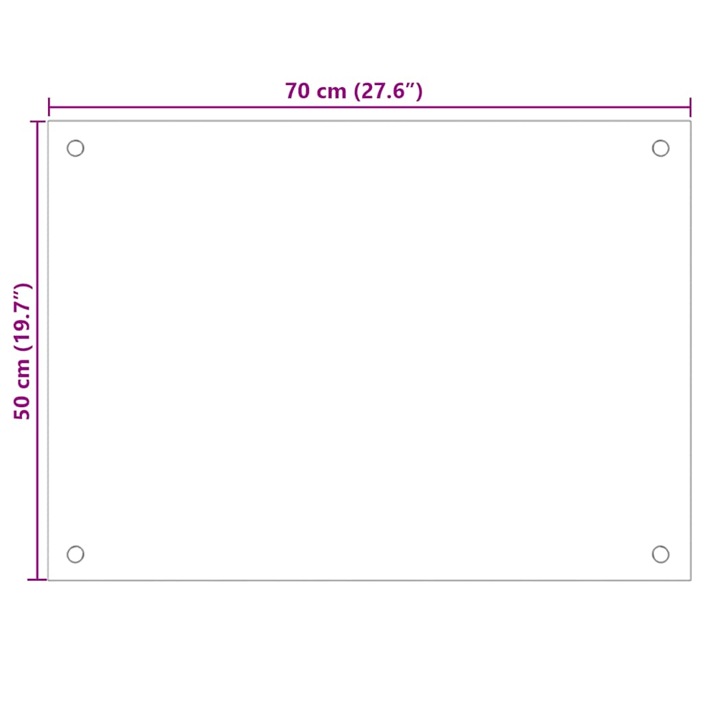 vidaXL Stänkskydd 2 st transparent 70x50 cm härdat glas
