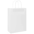 vidaXL Papperspåsar 250 st med handtag vit 26x12x35 cm