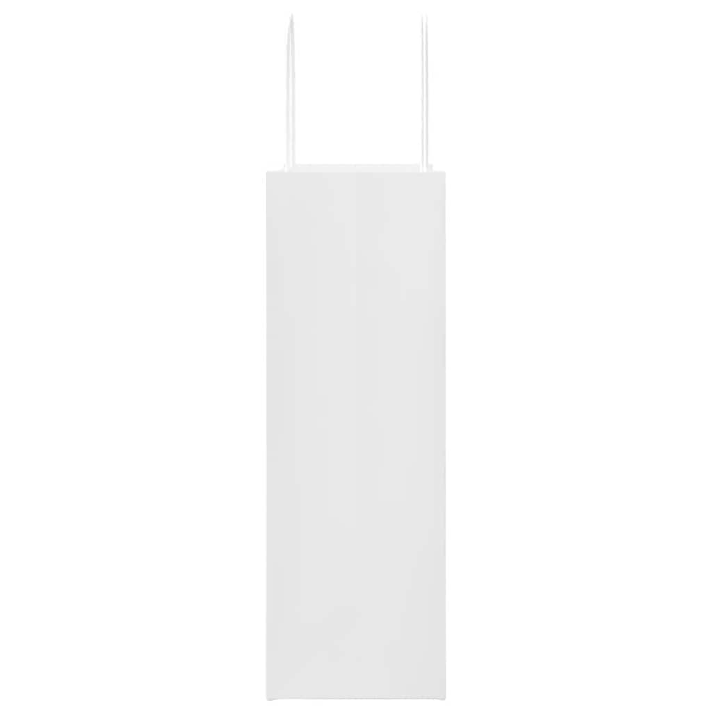 vidaXL Papperspåsar 250 st med handtag vit 26x12x35 cm