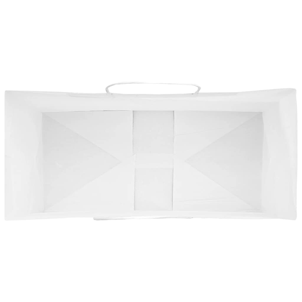 vidaXL Papperspåsar 250 st med handtag vit 26x12x35 cm
