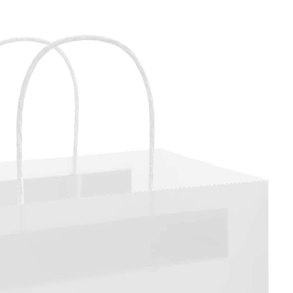 vidaXL Papperspåsar 250 st med handtag vit 26x12x35 cm