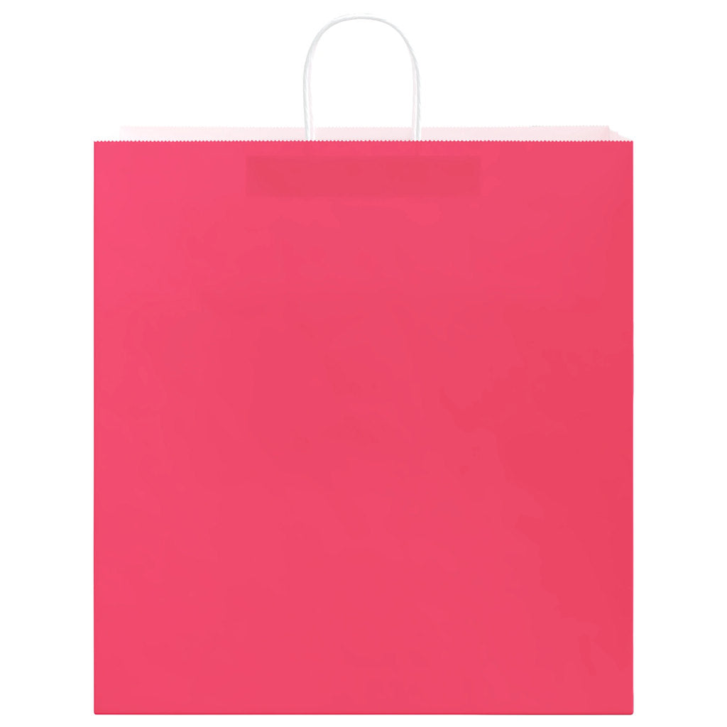 vidaXL Papperspåsar 50 st med handtag rosa 45x17x48 cm