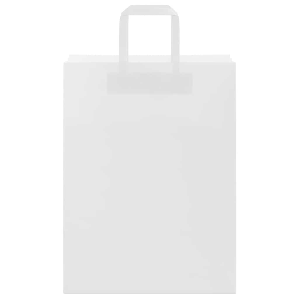 vidaXL Papperspåsar 250 st med handtag vit 26x12x35 cm