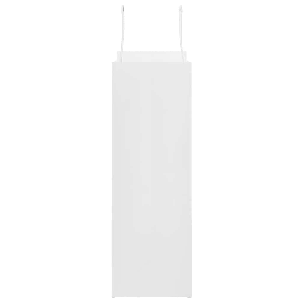 vidaXL Papperspåsar 250 st med handtag vit 26x12x35 cm
