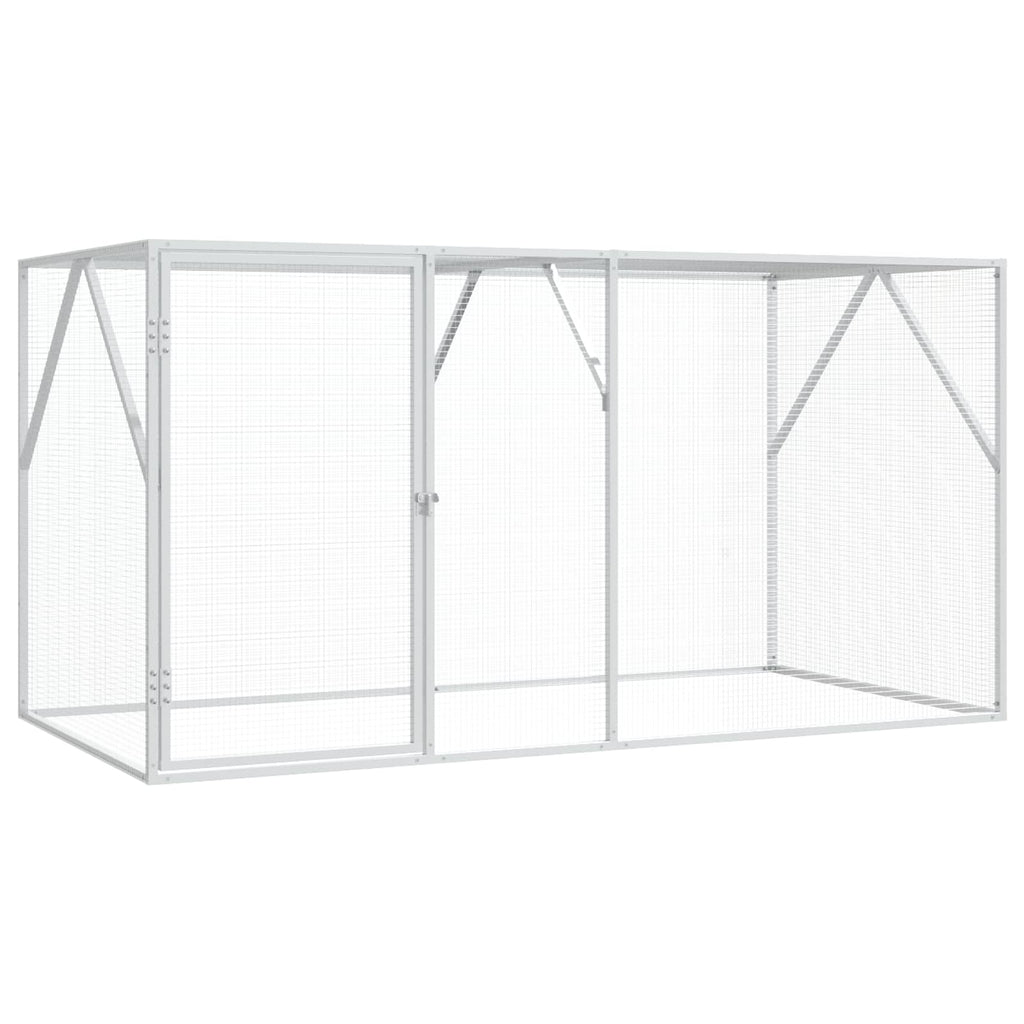 vidaXL Fågelbur Silver 208 x 102 x 108 cm