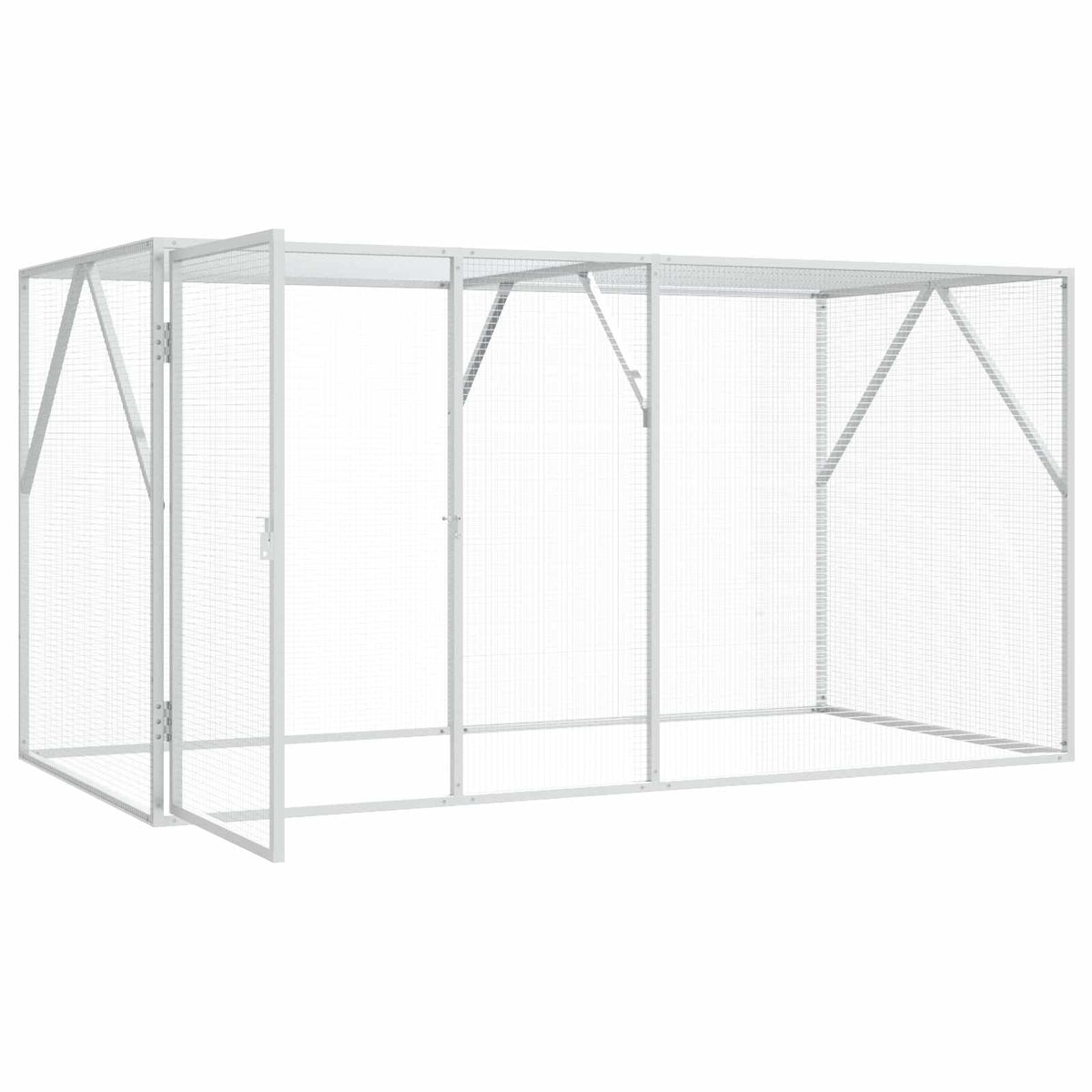 vidaXL Fågelbur Silver 208 x 102 x 108 cm