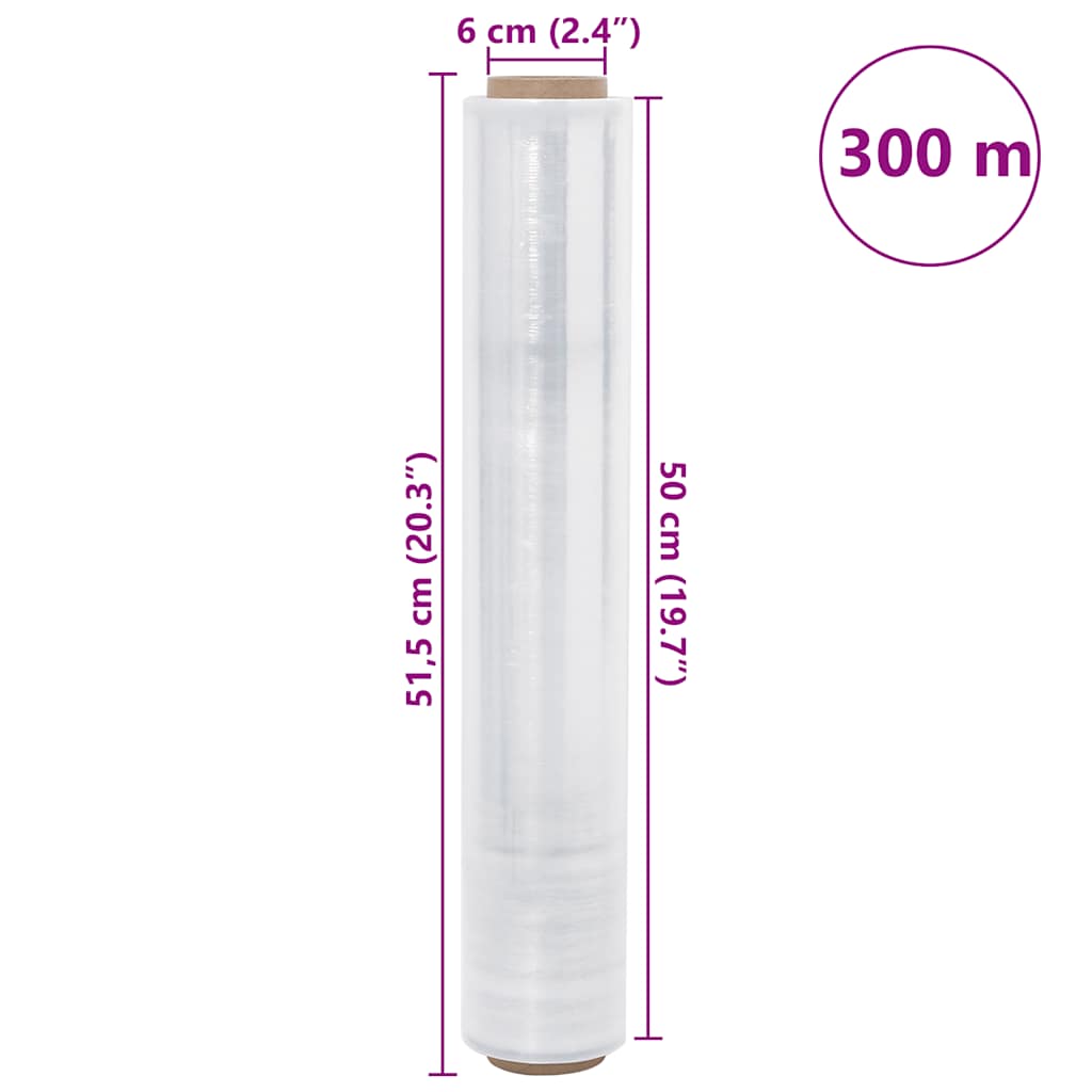 vidaXL Sträckfilm 6 st transparent 17 μm 50 cm x 300 m