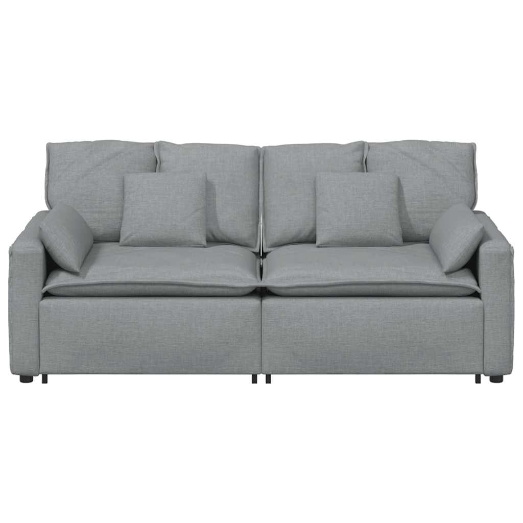 vidaXL Modulsoffa med dynor ljusgrå