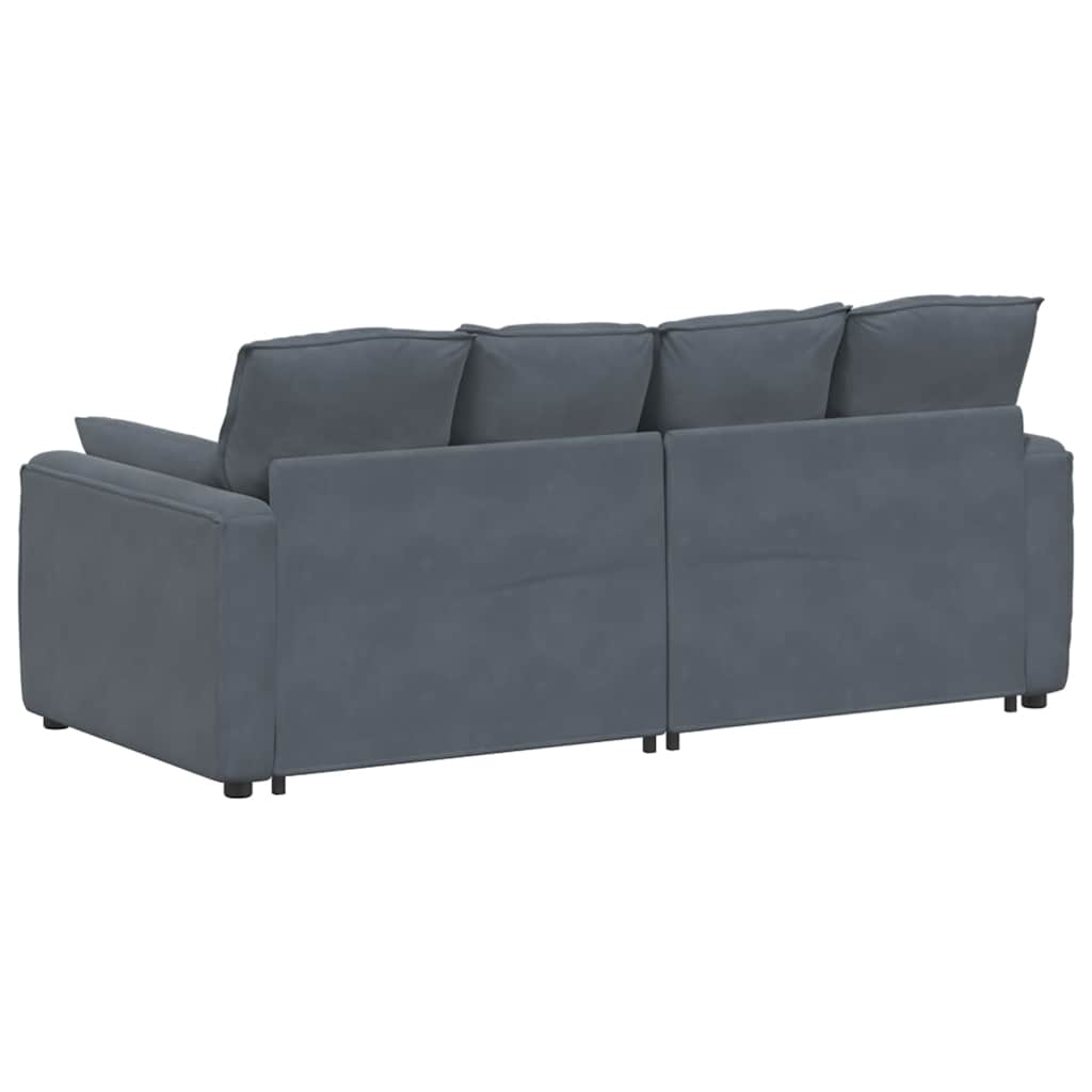 vidaXL Modulsoffa med dynor mörkgrå