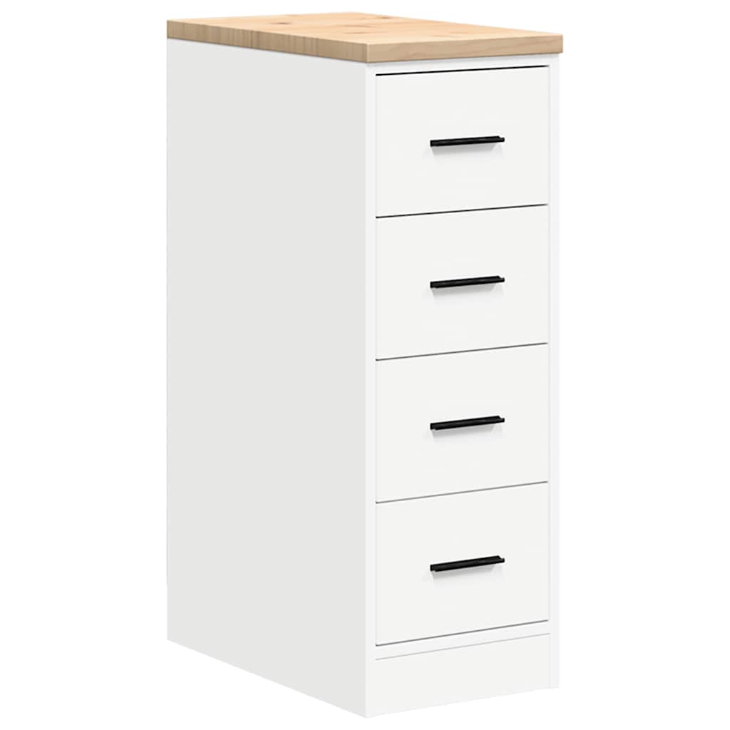 vidaXL Förvaringsskåp för garage vit 30x51x85 cm massivt trä furu