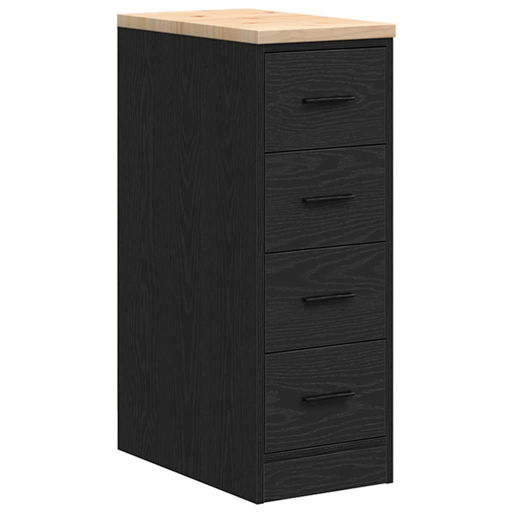 vidaXL Garageskåp svart 30x51x85 cm massiv trä furu
