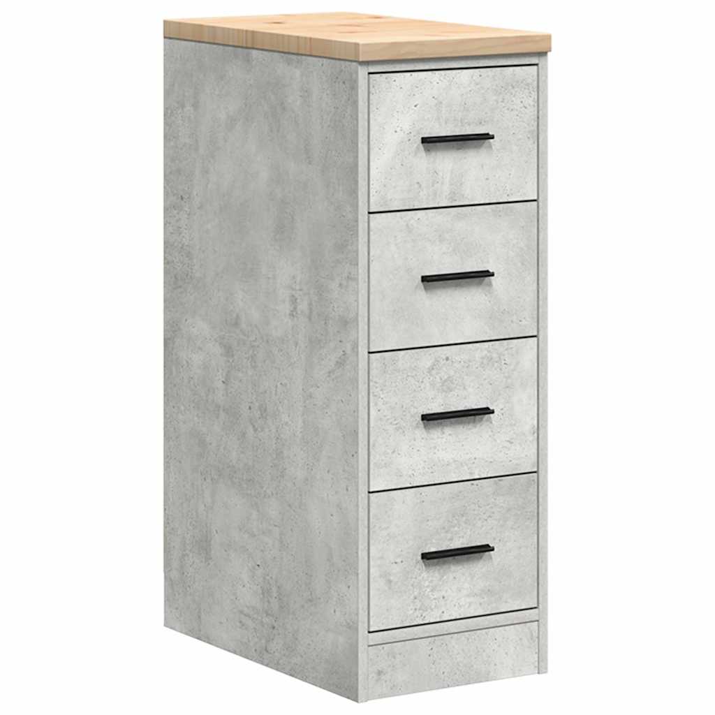 vidaXL Förvaringsskåp för garage Betonggrå 30x51x85cm massivt trä furu