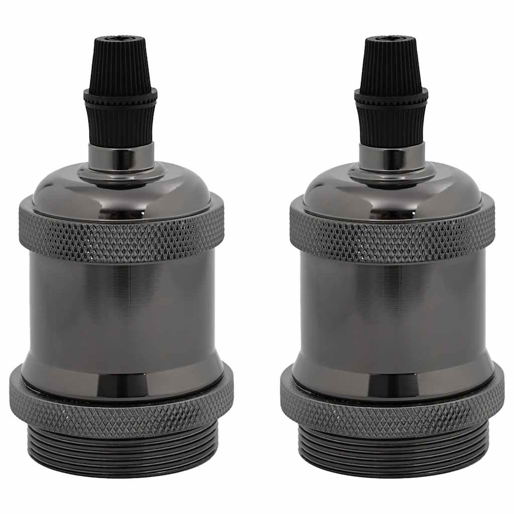 vidaXL Lamphållare 2 st blank svart E27