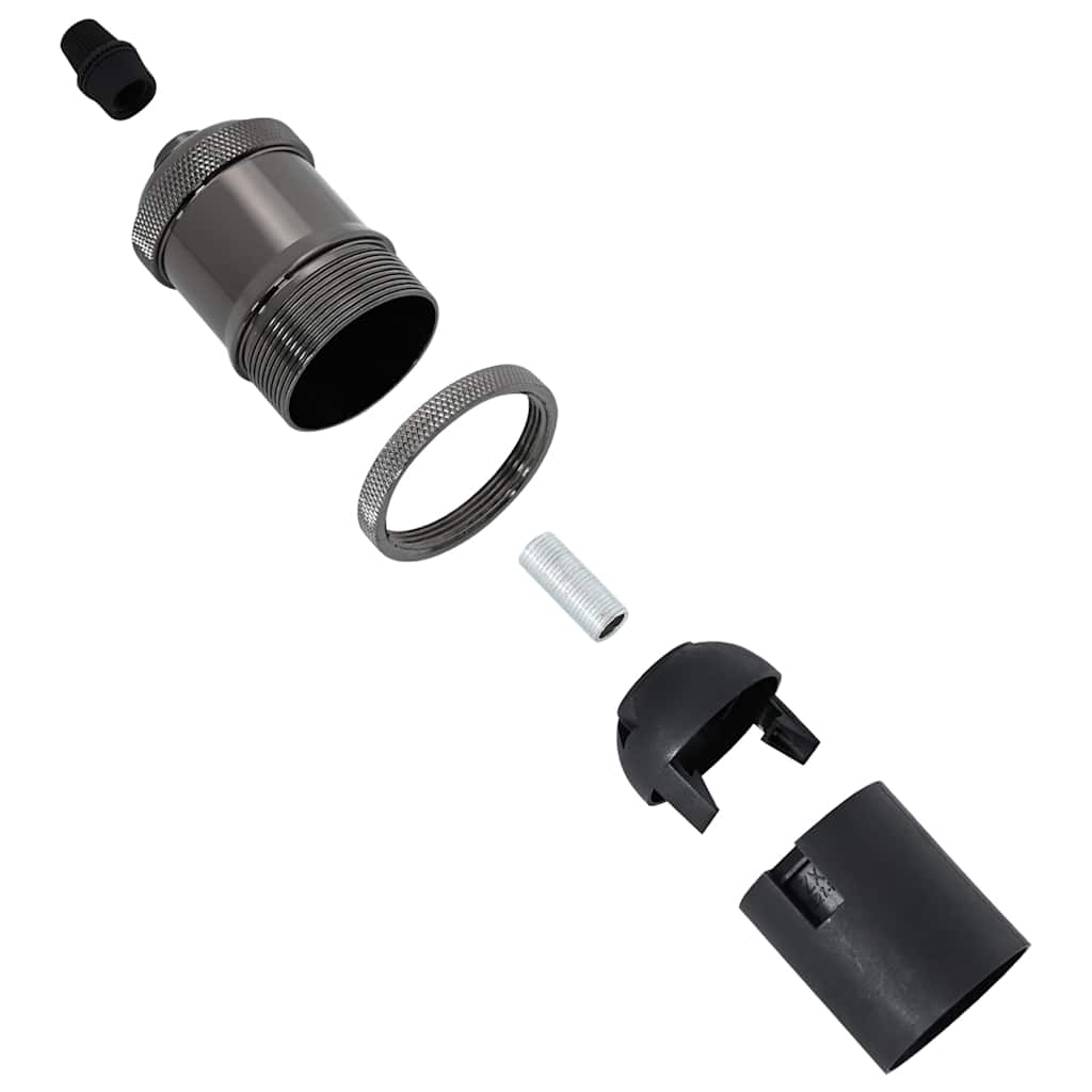 vidaXL Lamphållare 2 st blank svart E27