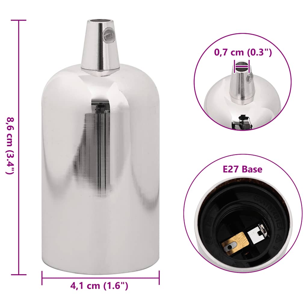 vidaXL Lamphållare 2 st Satin Nickel E27