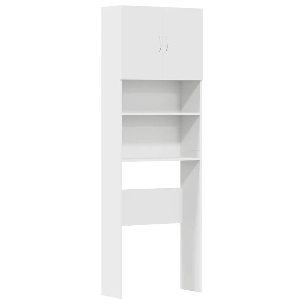 vidaXL Tvättmaskinsskåp vit 64x24x190 cm konstruerat trä