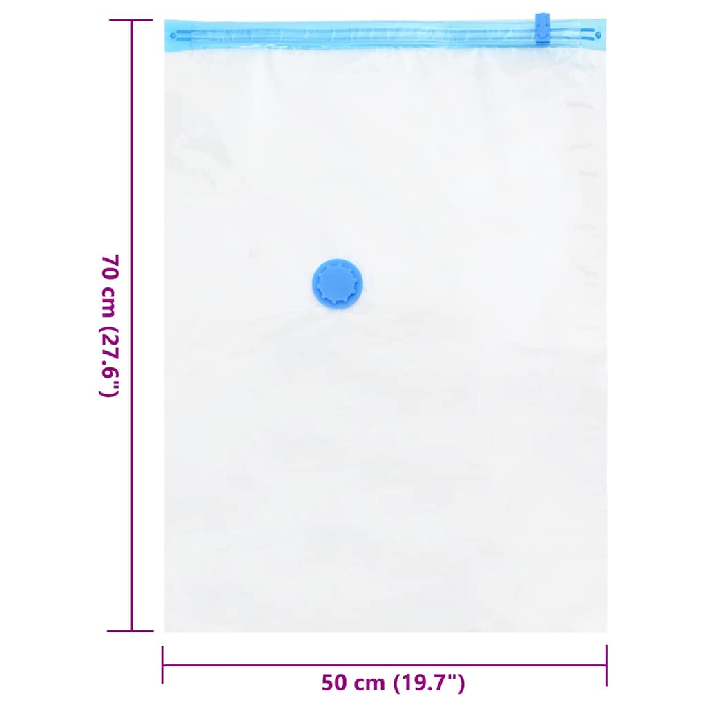 vidaXL Förvaringspåsar 10 st Transparent och Blå 70 x 50 cm