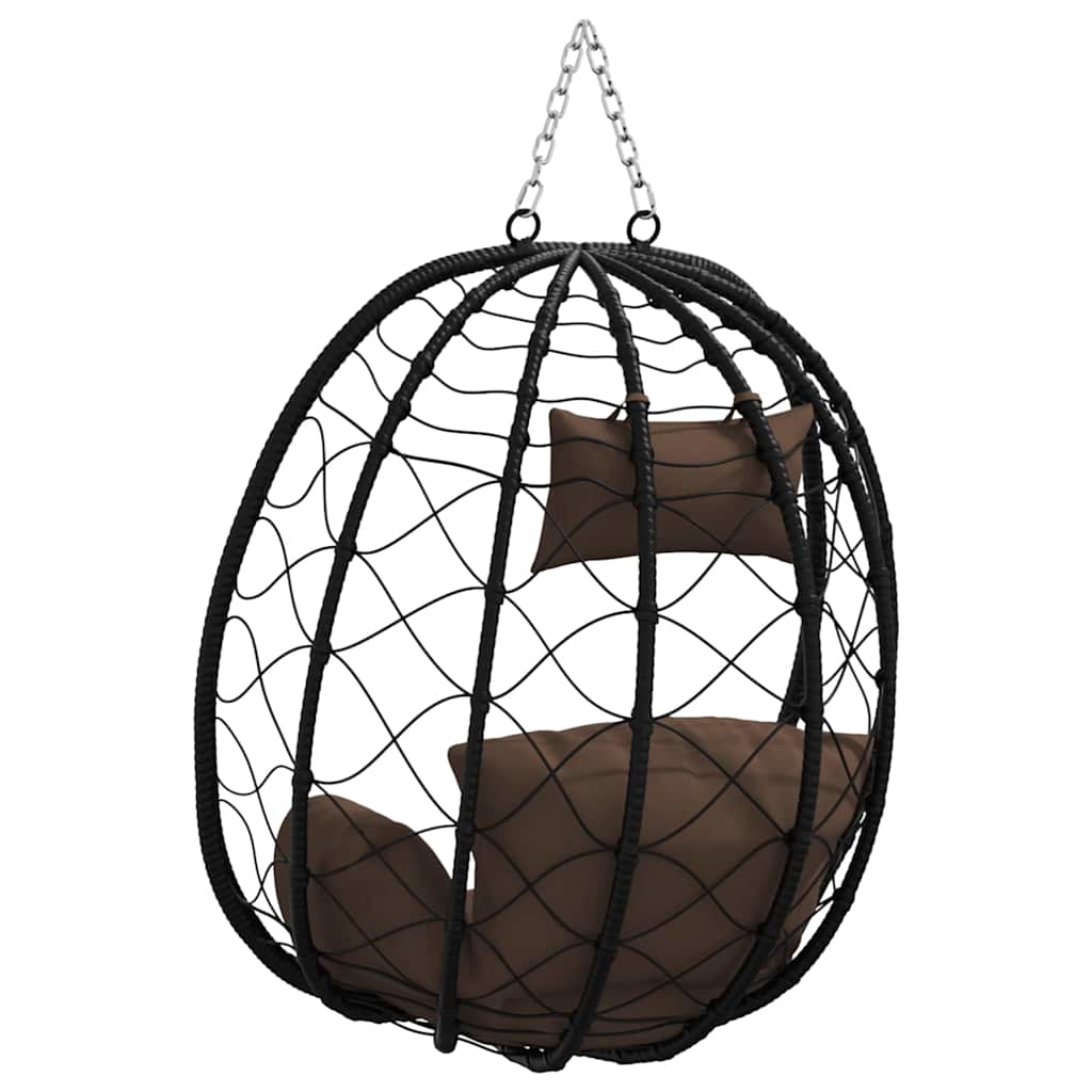 vidaXL Hängande äggstol konstrotting 91 x 54.5 x 107 cm Brun