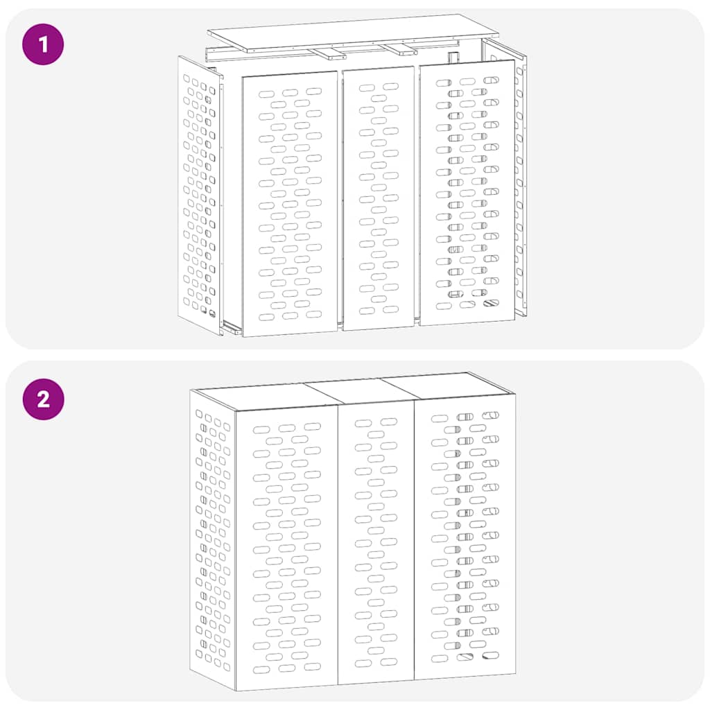 vidaXL Täckning för Luftkonditionering Vit 110 x 50 x 105 cm