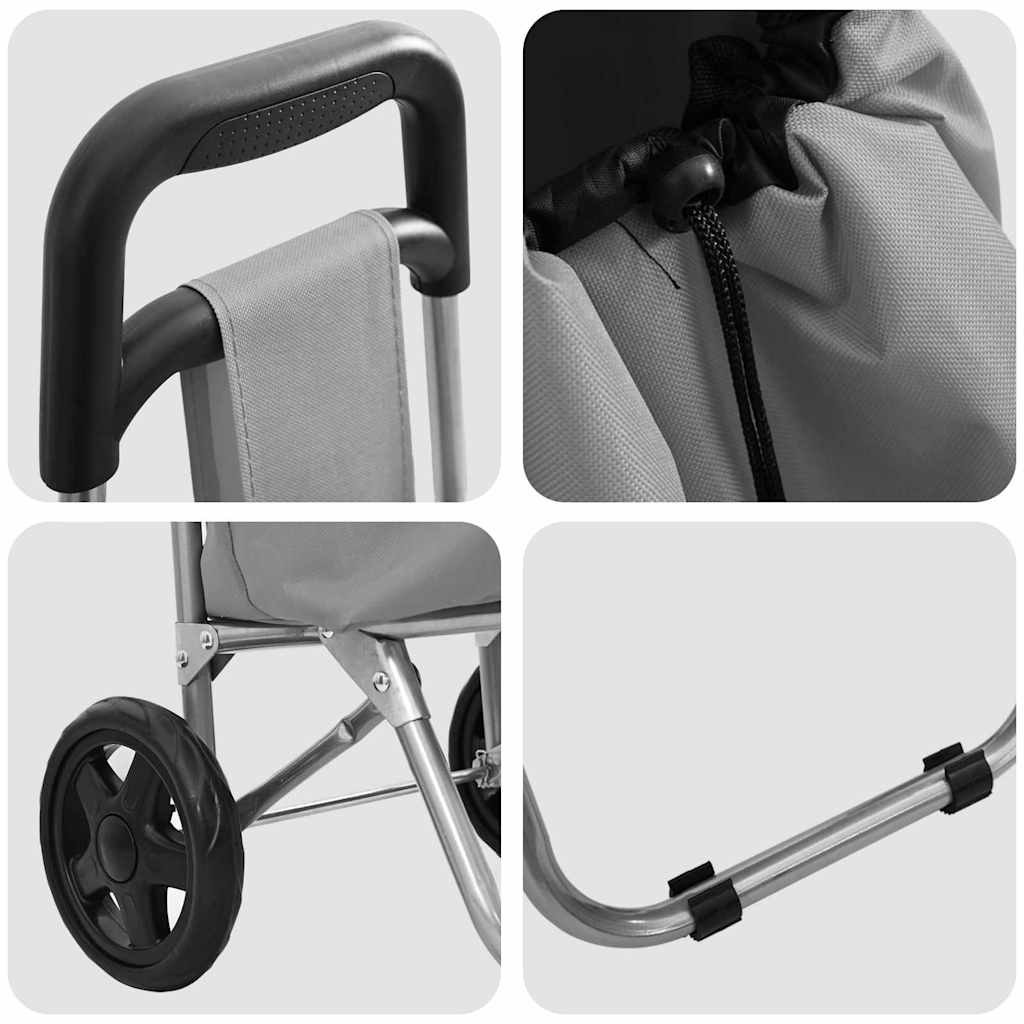 vidaXL Shoppingvagn Grå 35 x 28 x 92 cm Oxford tyg