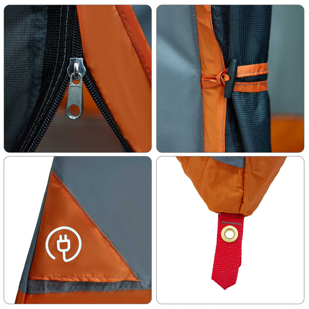 vidaXL Campingtältset 2 st 6-personers Orange Taffeta och tyg