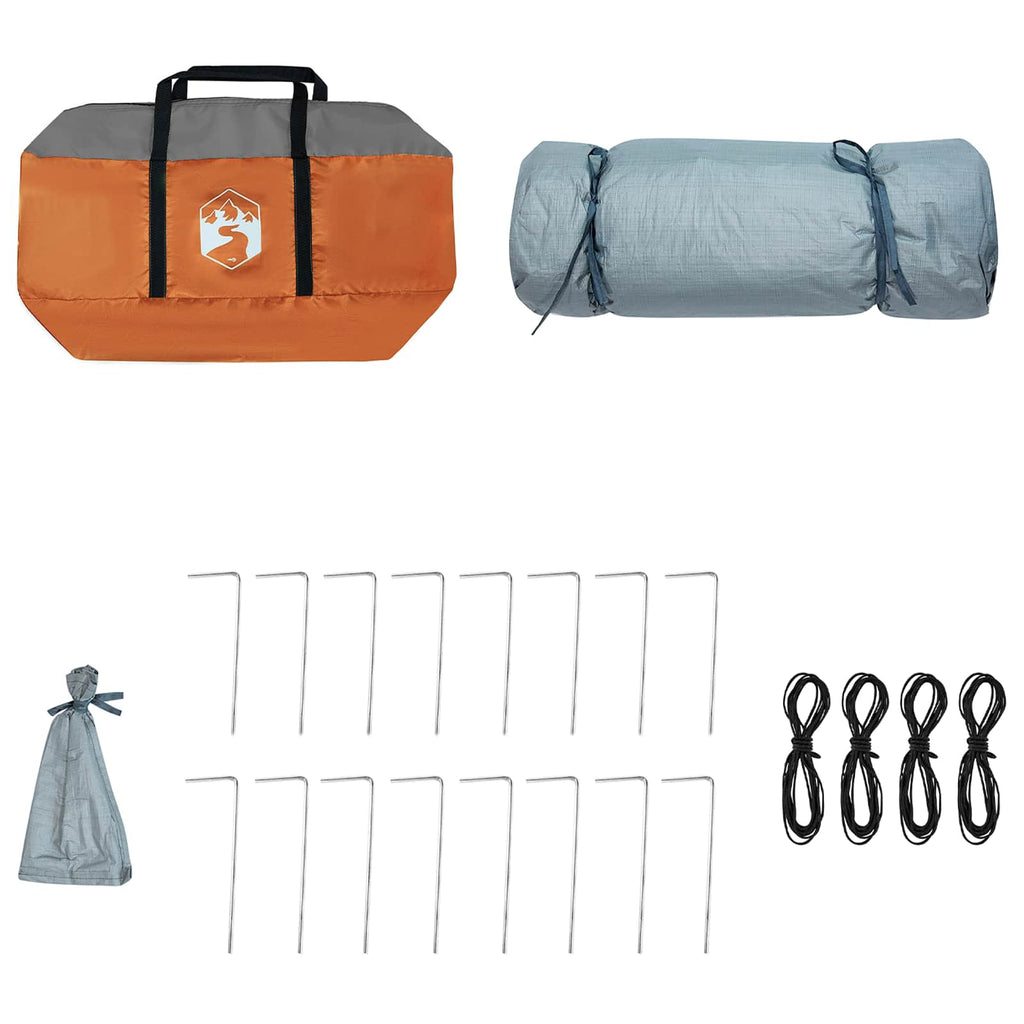 vidaXL Campingtältset 2 st 6-personers Orange Taffeta och tyg