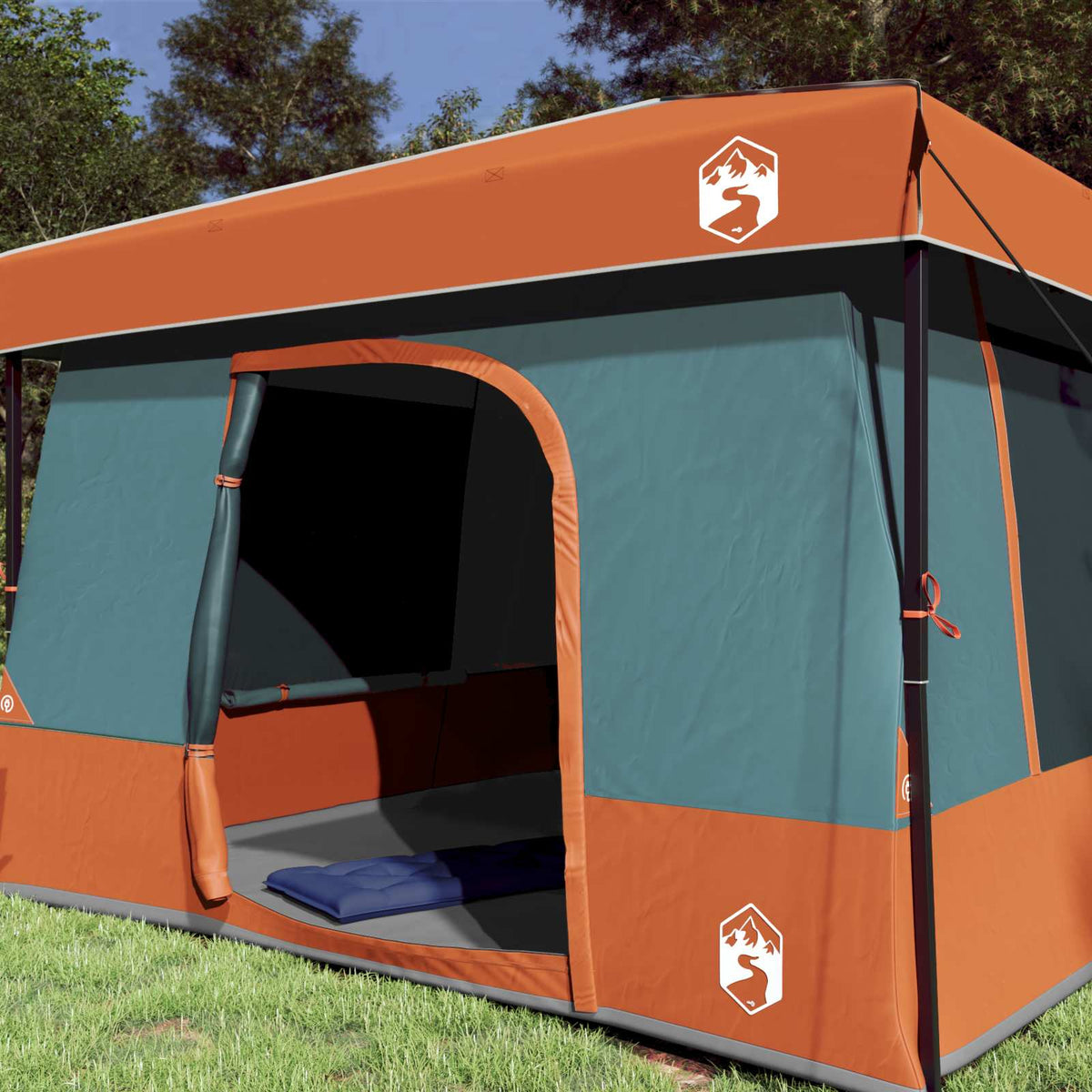vidaXL Campingtältset 2 st 6-personers Orange Taffeta och tyg