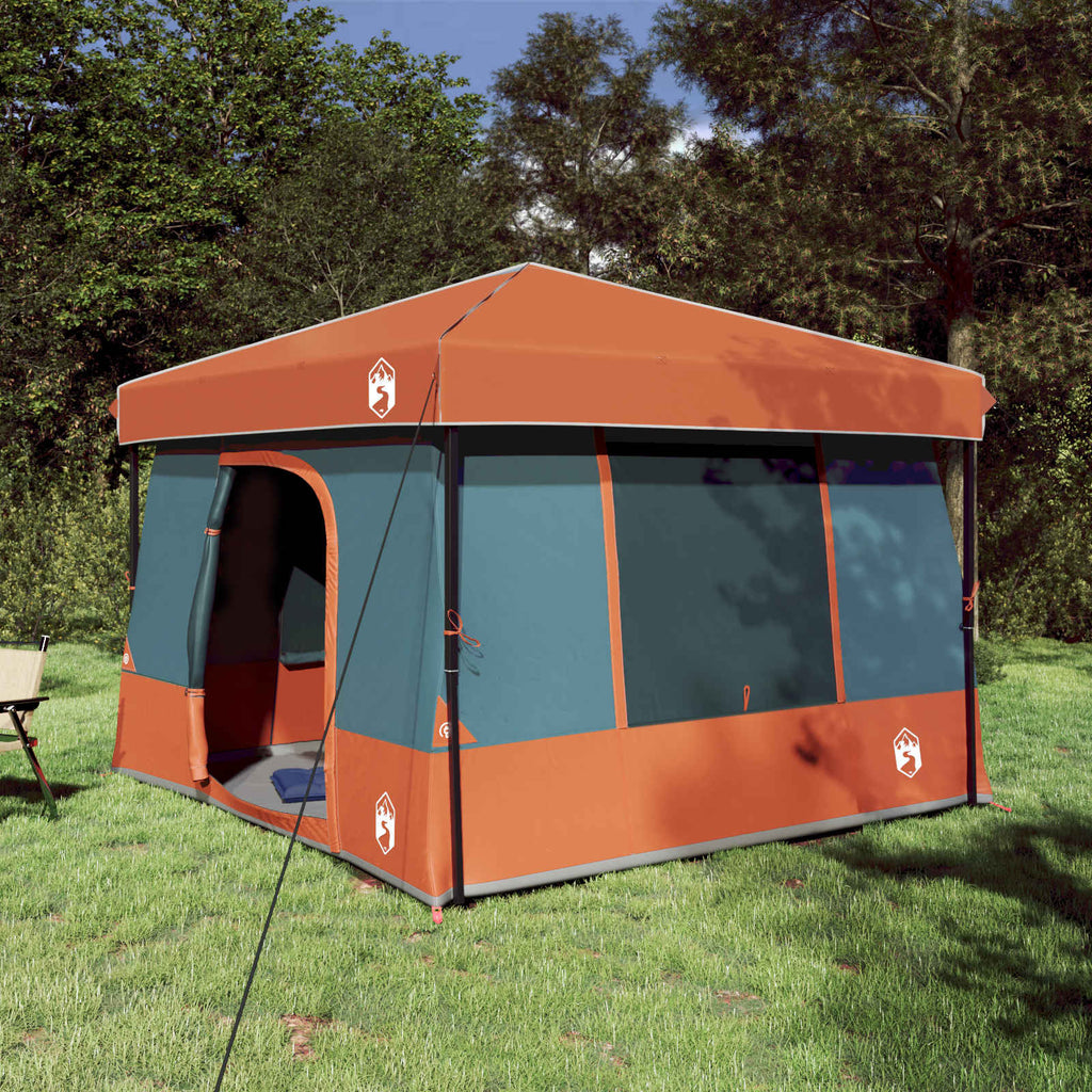 vidaXL Campingtältset 2 st 6-personers Orange Taffeta och tyg