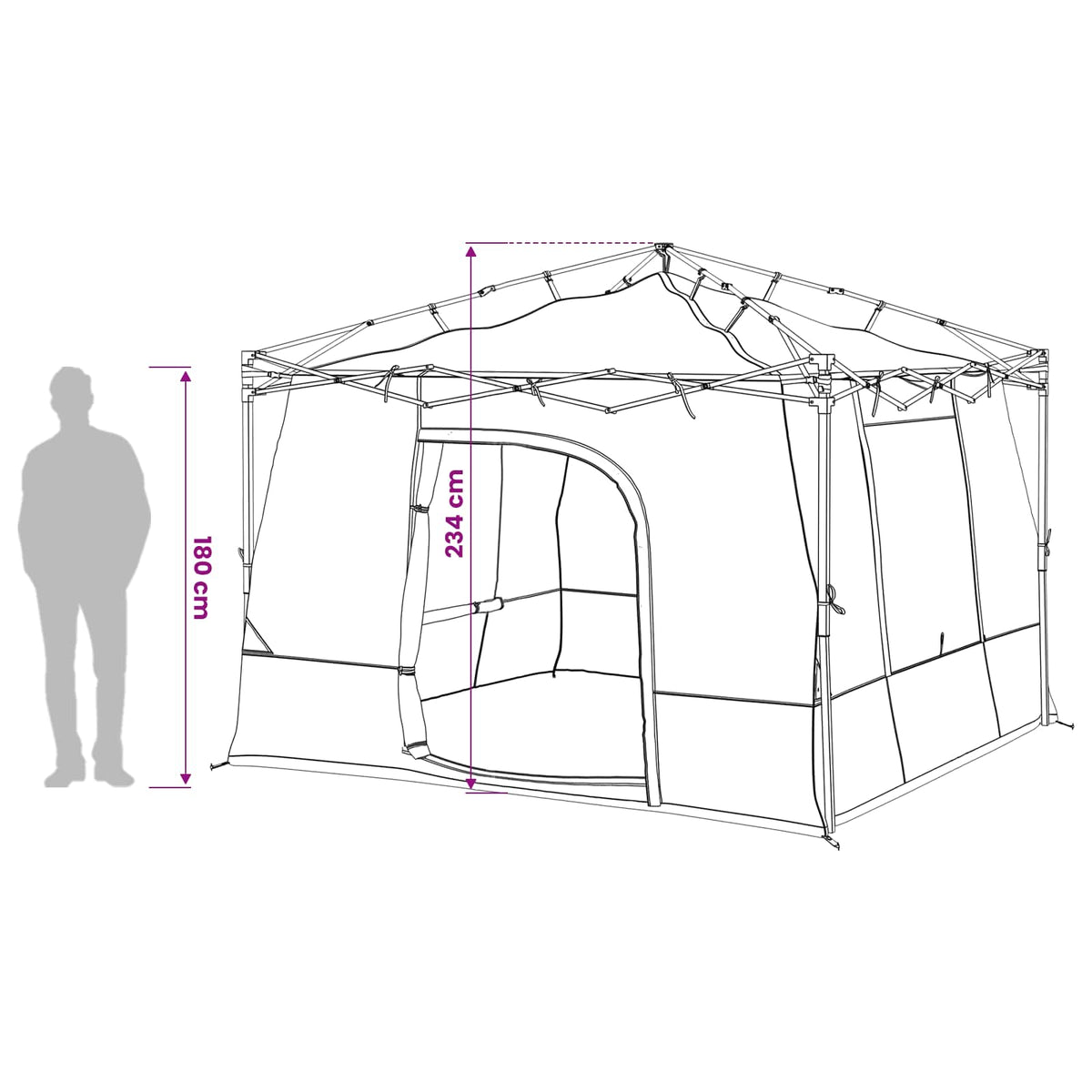 vidaXL Campingtältset 2 st 6-personers Orange Taffeta och tyg